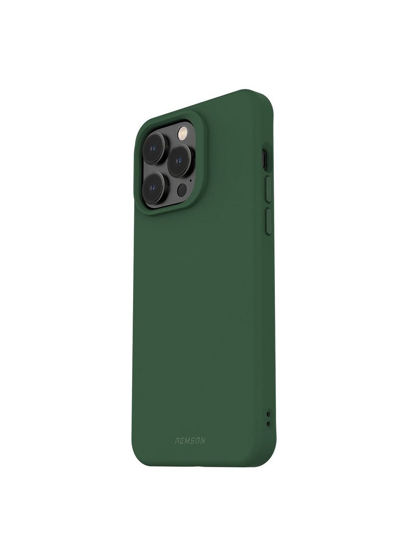 Remson Mag-X Magnetic Hybrid Protective Silicone Case  Protection Compatible For iPhone 14 Pro (Green) - Image 1
