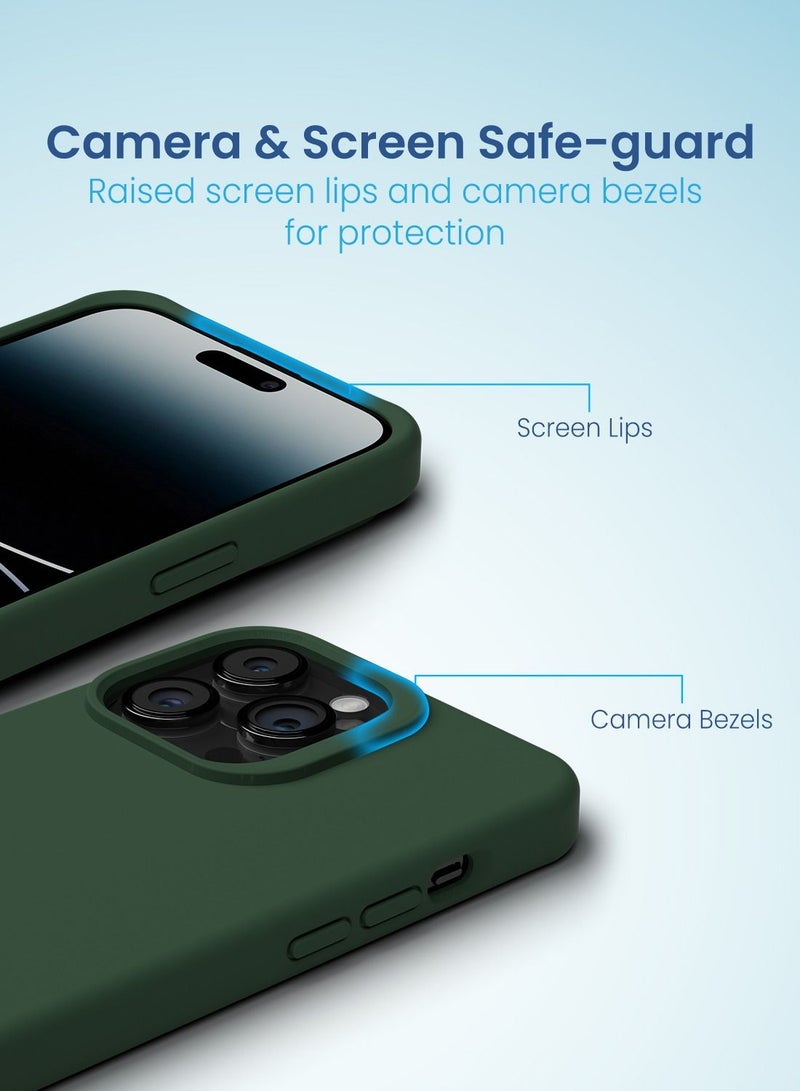 Remson Mag-X Magnetic Hybrid Protective Silicone Case  Protection Compatible For iPhone 14 Pro (Green) - Image 3