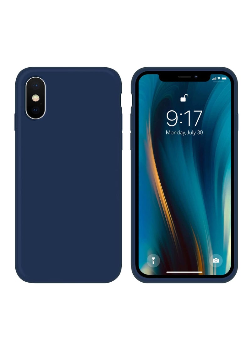 DUSALA iPhone X Case, iPhone XS Case,  Liquid Silicone Phone Case for iPhone X / XS 5.8 Inch, Colorful Silky-Soft Protective Cover (Blue) - Image 1