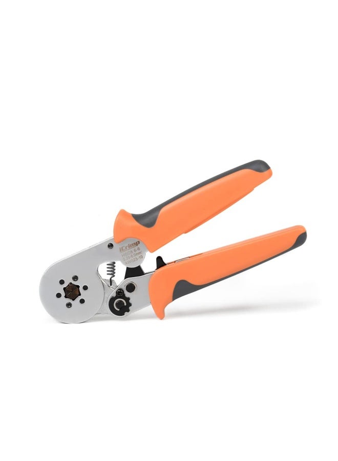 IWISS Iwiss Hexagonal Crimper Plier Hsc8 6 6 Self Adjusting Crimping Tools Used For 23 10 Awg Similar To 025 6 Mm2 Cable End Sleeves Ferrules Orange Handle Only - Image 1