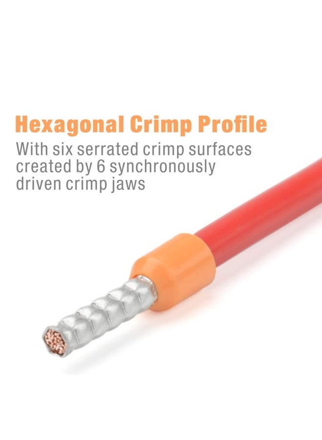 IWISS Iwiss Hexagonal Crimper Plier Hsc8 6 6 Self Adjusting Crimping Tools Used For 23 10 Awg Similar To 025 6 Mm2 Cable End Sleeves Ferrules Orange Handle Only - Image 3