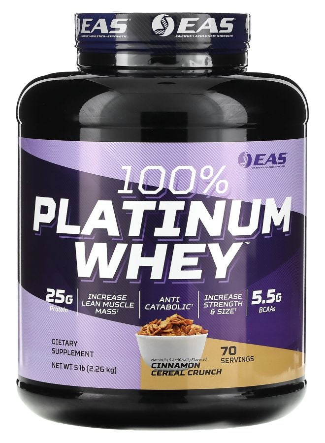 EAS 100% Platinum Whey Cinnamon Cereal Crunch  5 lb (2.26 kg) - Image 1