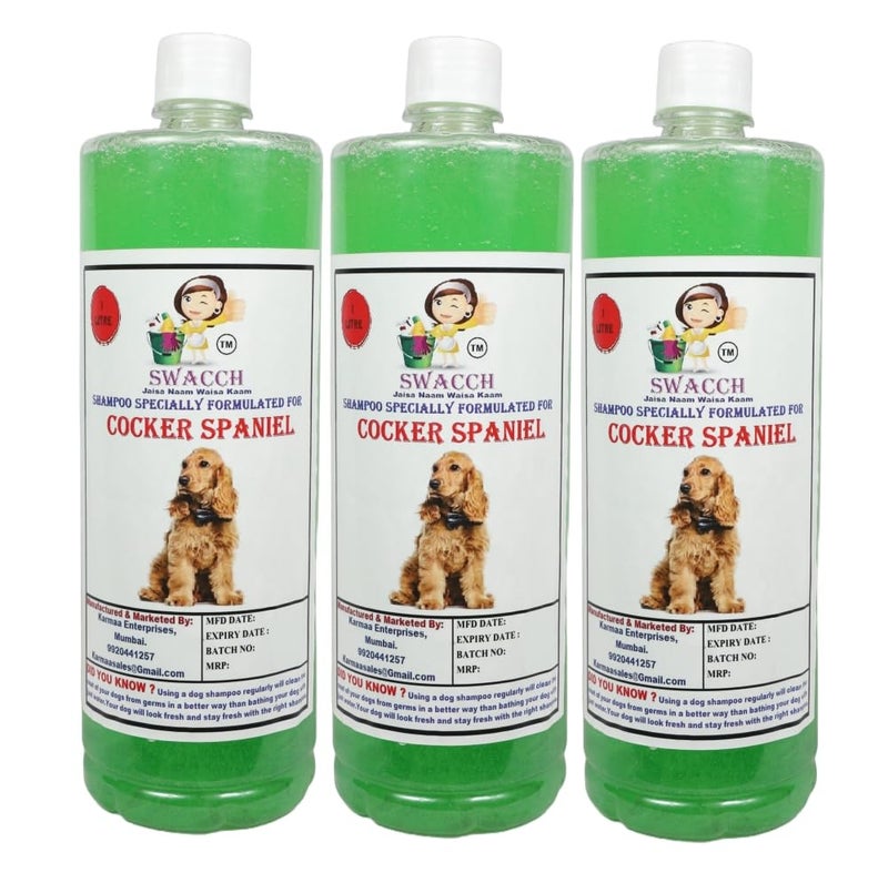 swacch Pet Shampoo | Puppy Safe Shampoo | PH Balanced | Ditch to Itch for Cocker Spaniel Dog Shampoo 3 Litre (Neem Alovera) + Goofy Ball Chew Toy Combo Pack - Image 2