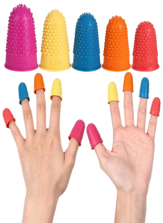 Tucnoeu 25 Pcs Rubber Thimbles for Finger Tips Protection, 5 Different Colors Finger Protector Covers, Reusable Finger-Protector Finger-Pads Grip for Paperwork - Image 5