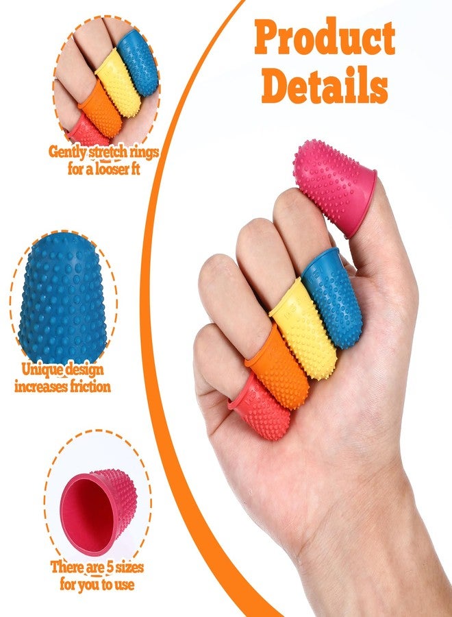 Tucnoeu 25 Pcs Rubber Thimbles for Finger Tips Protection, 5 Different Colors Finger Protector Covers, Reusable Finger-Protector Finger-Pads Grip for Paperwork - Image 3