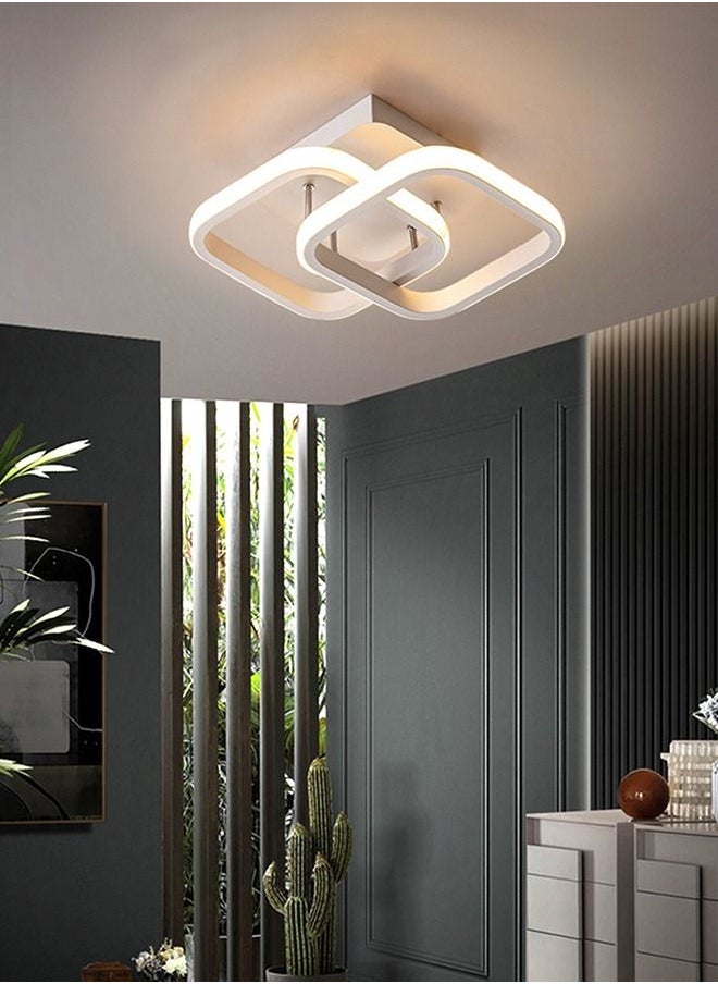Haikomin - Modern LED Ceiling Light Chic Chandelier Tricolor Hallway Living Room Bedroom 22W White - Image 1