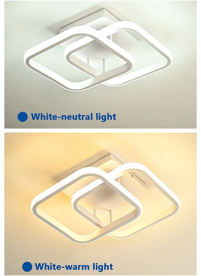 Haikomin - Modern LED Ceiling Light Chic Chandelier Tricolor Hallway Living Room Bedroom 22W White - Image 1