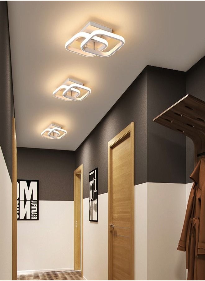 Haikomin - Modern LED Ceiling Light Chic Chandelier Tricolor Hallway Living Room Bedroom 22W White - Image 1