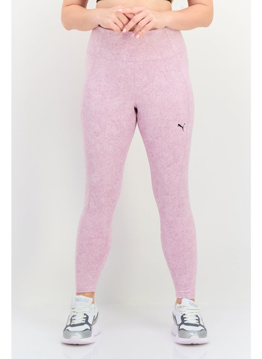 PUMA Women Sportswear Fit Floral Print Outdoor Tights, Pink  - Image 1
