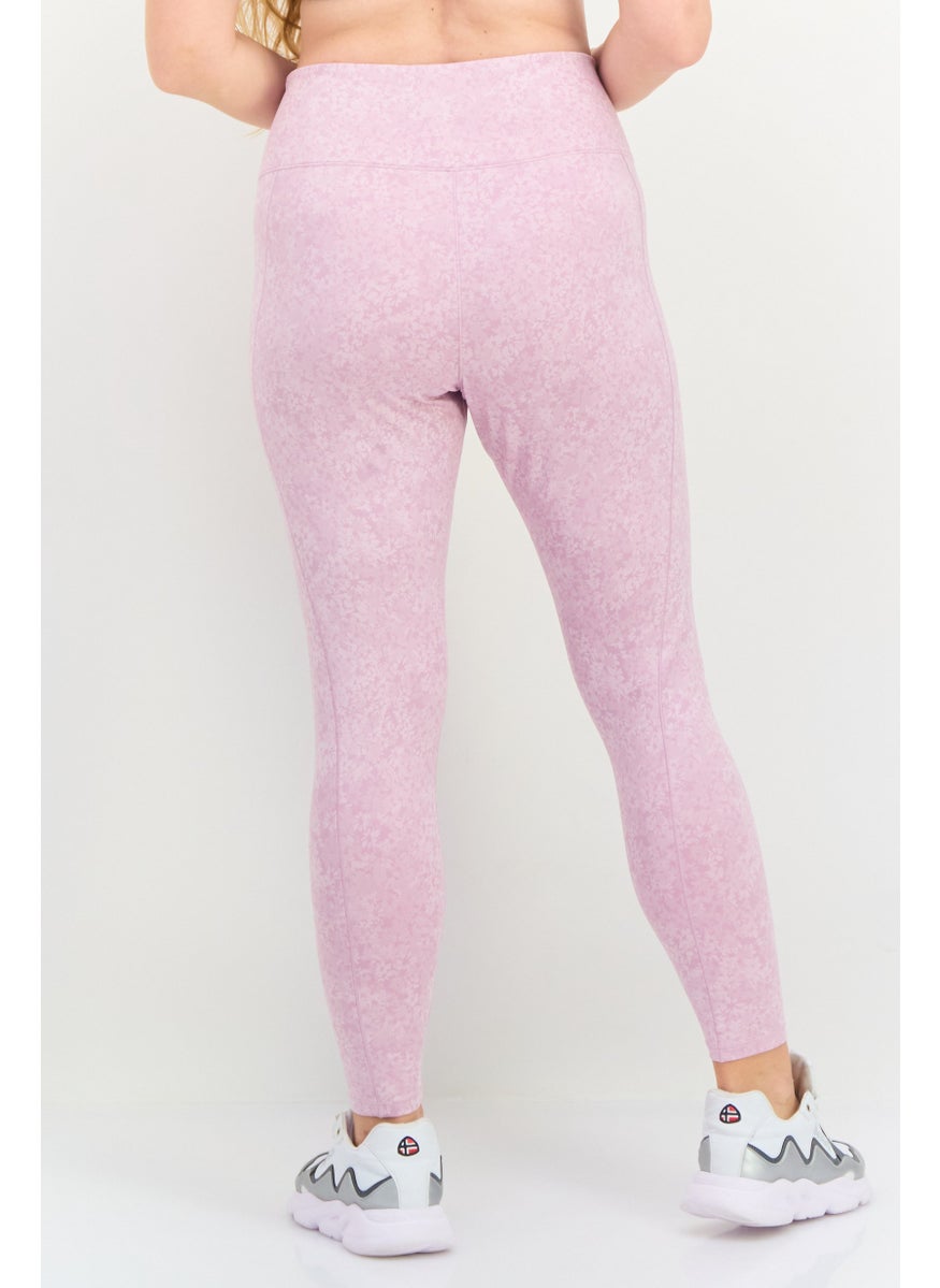 PUMA Women Sportswear Fit Floral Print Outdoor Tights, Pink  - Image 3