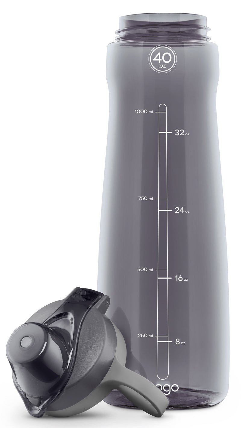 Pogo BPA-Free Tritan Plastic Water Bottle with Chug Lid, 40 Oz, Grey - Image 5