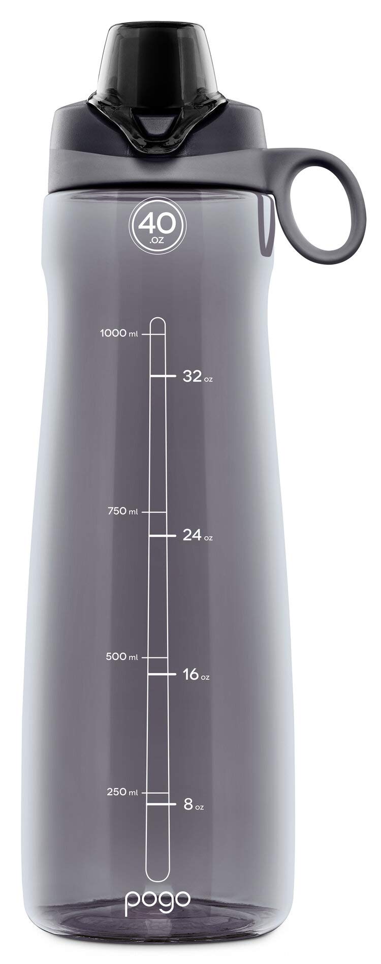 Pogo BPA-Free Tritan Plastic Water Bottle with Chug Lid, 40 Oz, Grey - Image 1