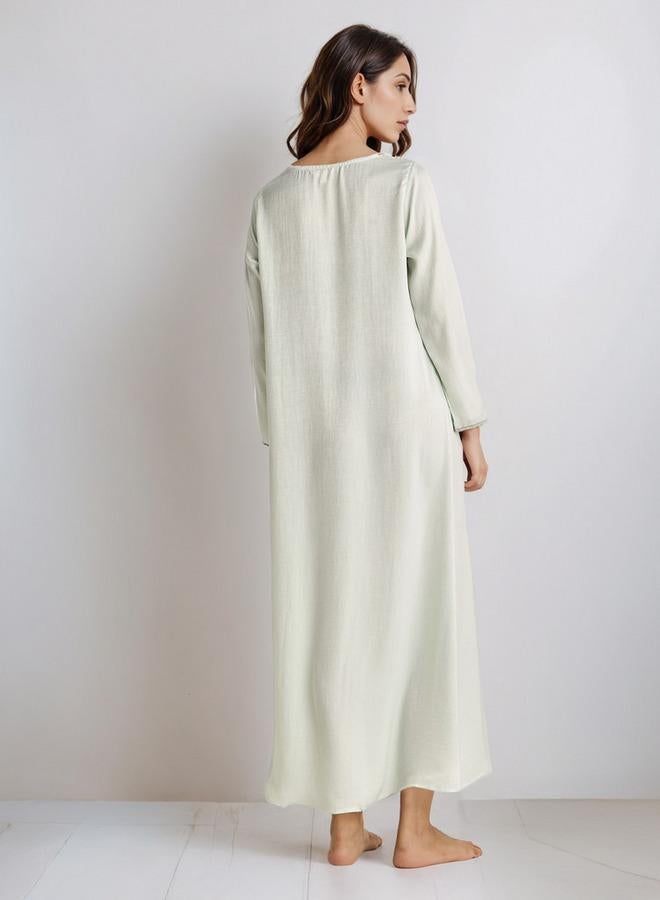 سبلاش فيڤ قميص نوم طويل بياقة على شكل حرف  من البوليستر - Image 3