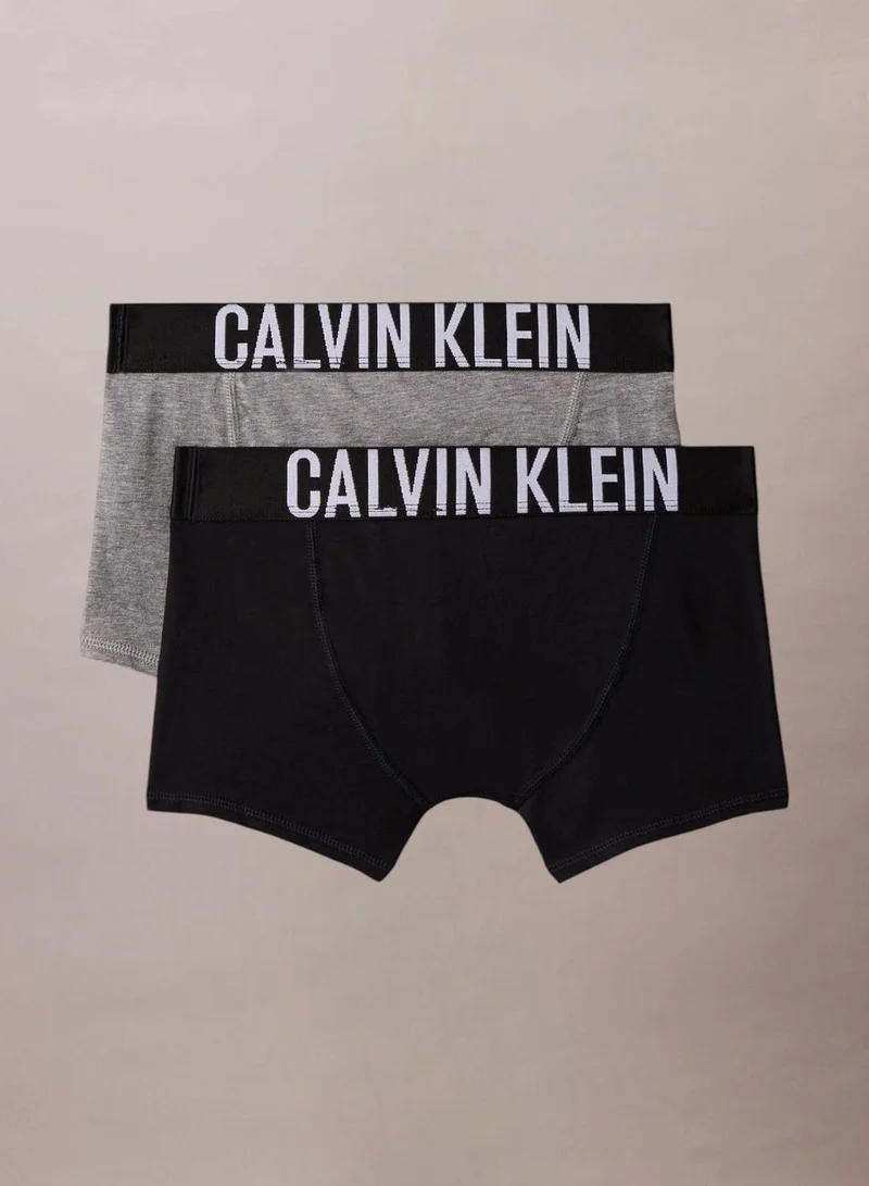 Calvin Klein Jeans Pvhblack/Greyheather 2 Pack Boys Trunks - Intense Power for Men | Best Price UAE