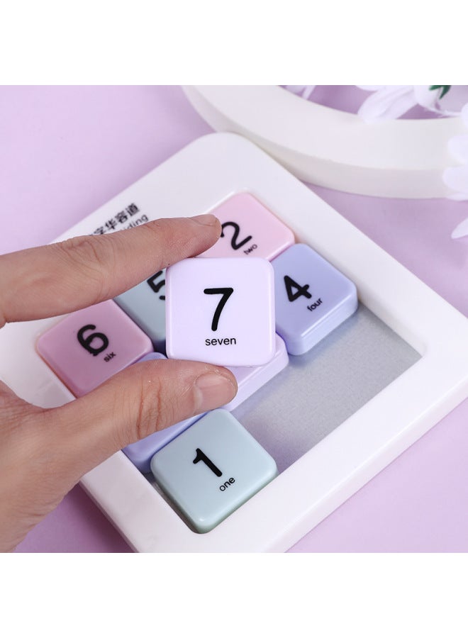 Digital Huarong Road Magnetic Sliding Puzzle Third-level Fourth-level Nine-grid Sudoku Children's Educational Plastic Toys-Specifications:4*4 Class Digital Magnetic Huarong Road  - Image 4