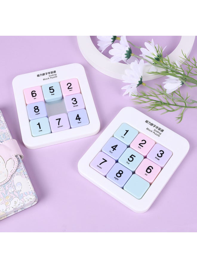 Digital Huarong Road Magnetic Sliding Puzzle Third-level Fourth-level Nine-grid Sudoku Children's Educational Plastic Toys-Specifications:4*4 Class Digital Magnetic Huarong Road  - Image 3