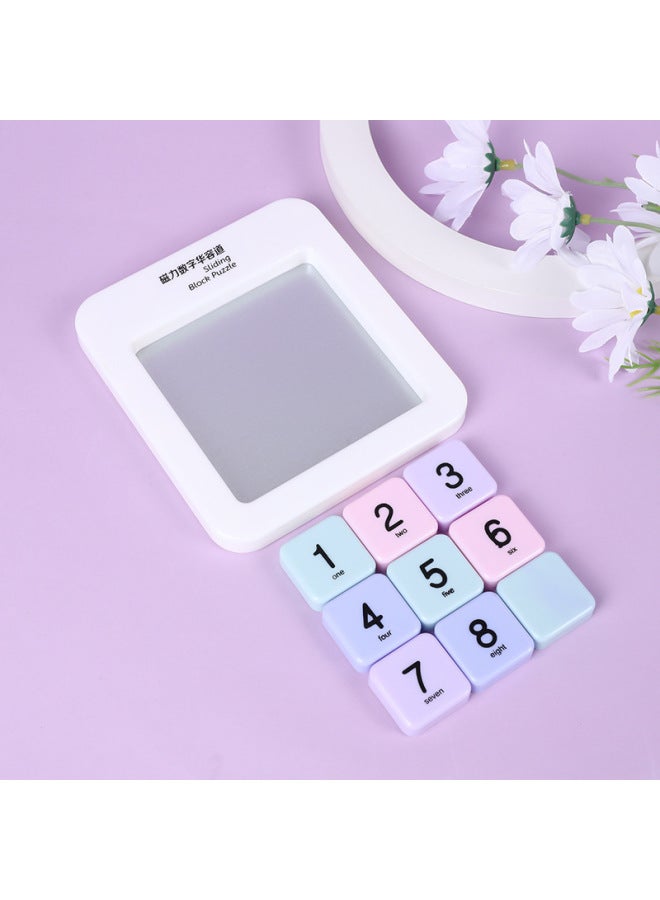 Digital Huarong Road Magnetic Sliding Puzzle Third-level Fourth-level Nine-grid Sudoku Children's Educational Plastic Toys-Specifications:4*4 Class Digital Magnetic Huarong Road  - Image 5