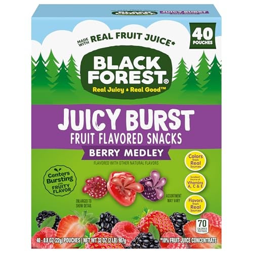 Black Forest Juicy Burst Fruit Snacks Berry Medley 08 Ounce Pouches 40 Count - Image 1