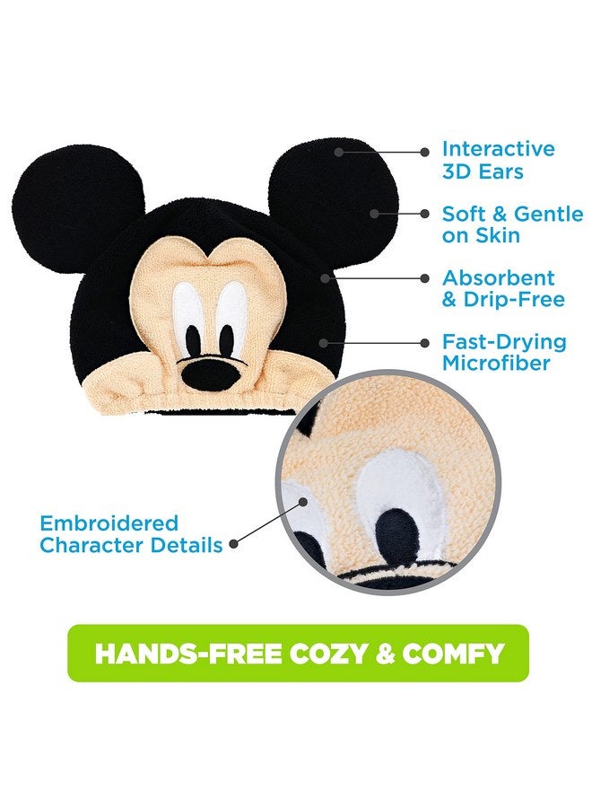 Ginsey Disney Mickey Mouse Children's Hair Drying Towel Cap, Black - Image 2