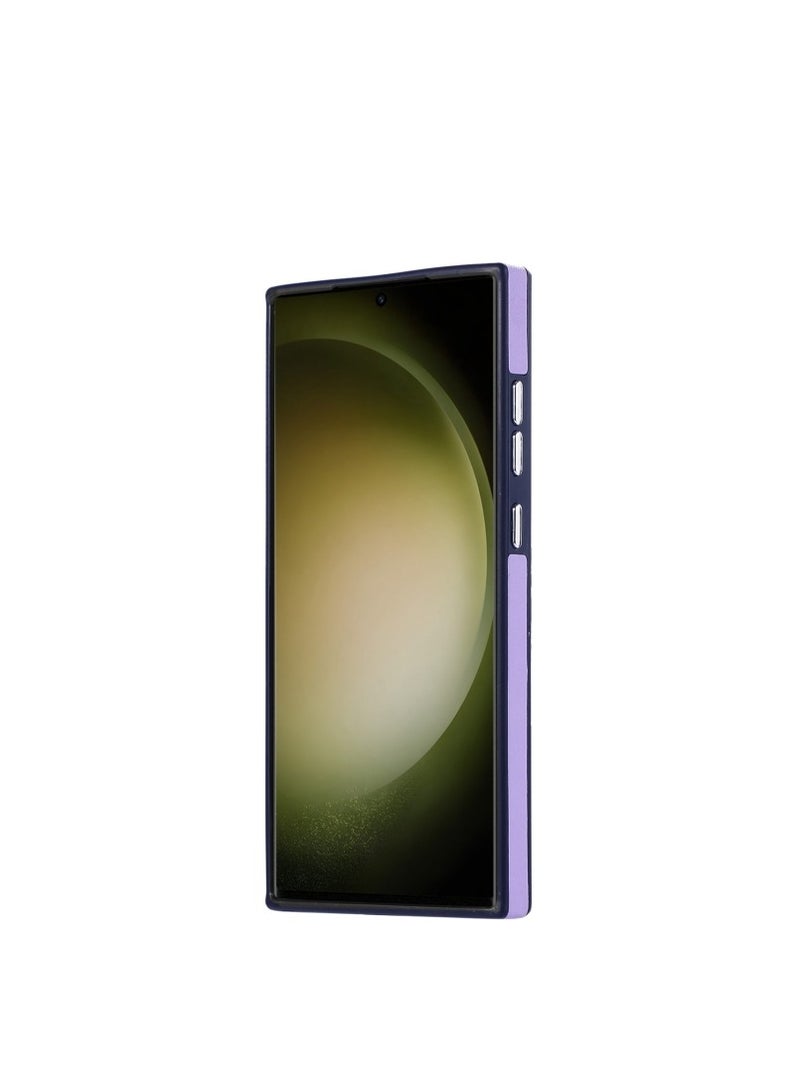 جرين تايجر حافظة هاتف ماجسيف جلدية جانبية لهاتف سامسونج جالاكسي S23 الترا 5G (أرجواني فاتح) - Image 3