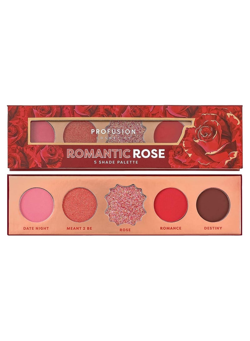 Profusion Cosmetics Blooming Hues 5 Shade Eyeshadow Palette Red - Image 1