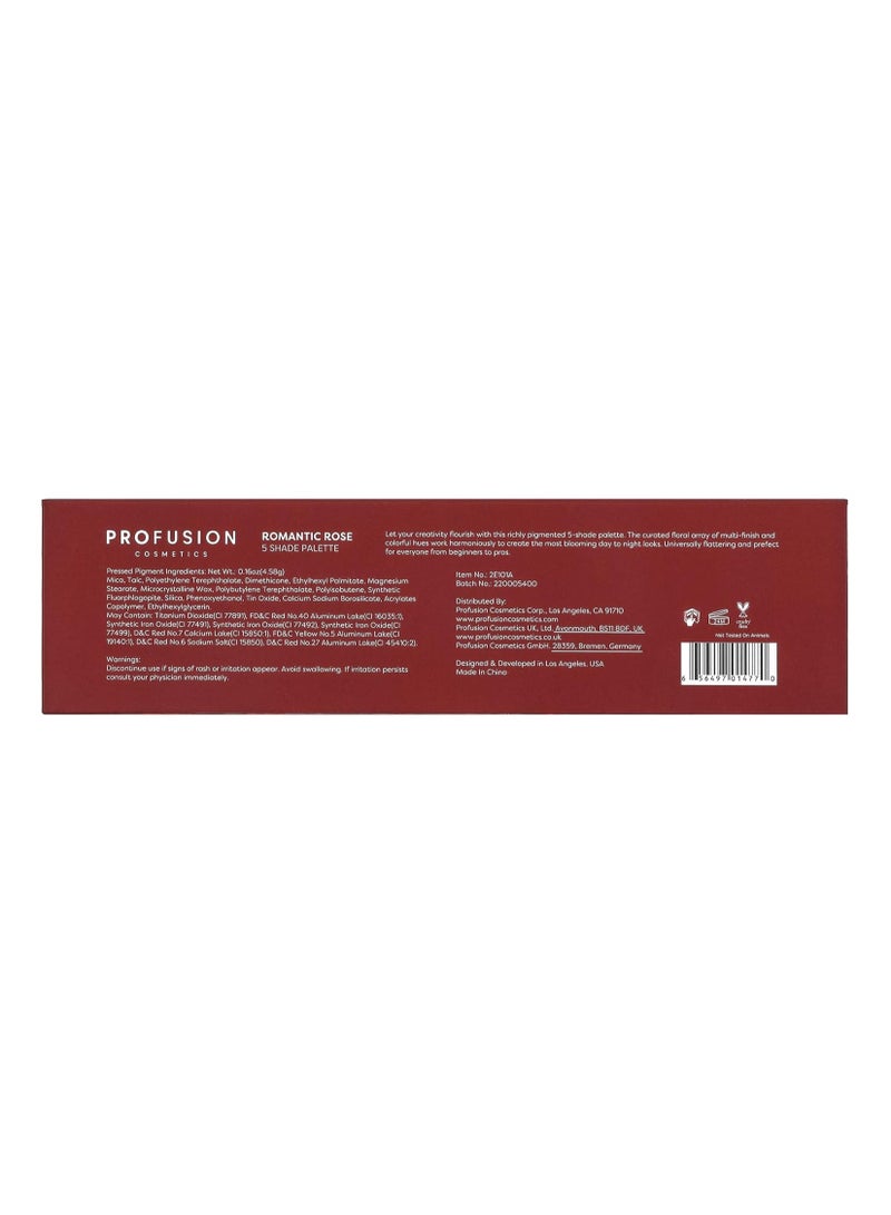 Profusion Cosmetics Blooming Hues 5 Shade Eyeshadow Palette Red - Image 4