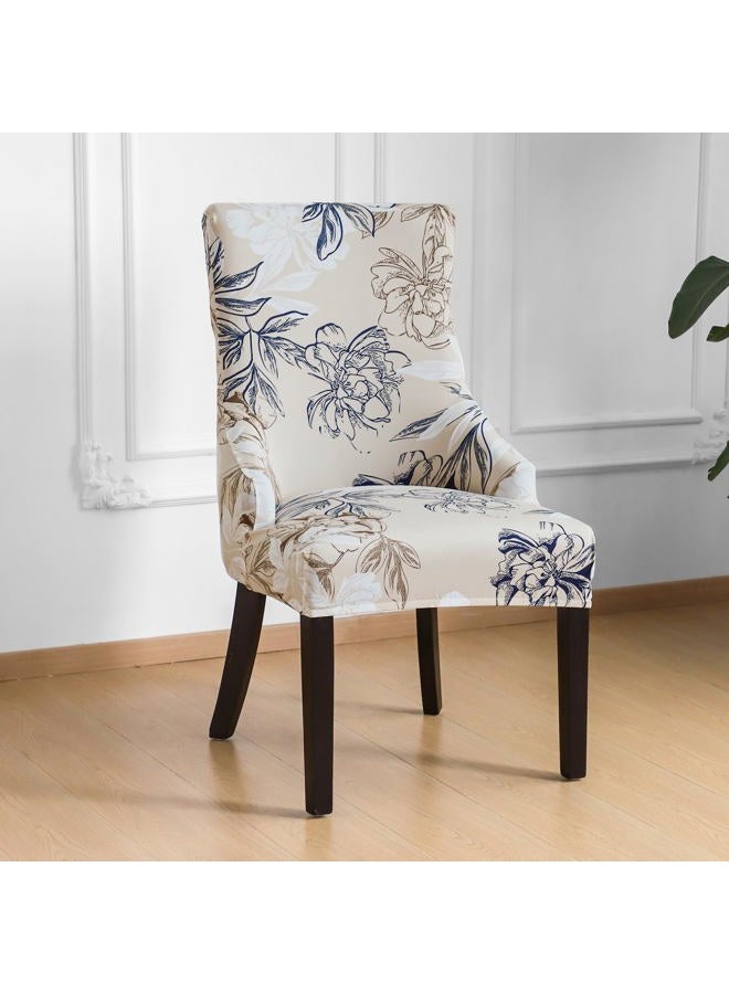 FORCHEER Wingback Dining Chair Covers Set of 2 Floral Stretch Wing Back Chair Slipcover with Arms Low Side Washable - Image 2