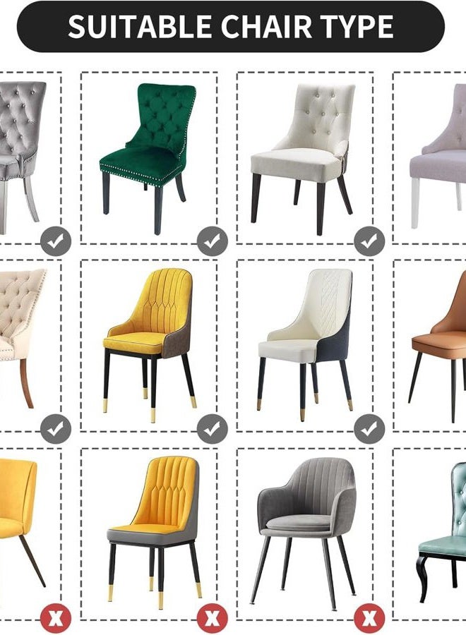 FORCHEER Wingback Dining Chair Covers Set of 2 Floral Stretch Wing Back Chair Slipcover with Arms Low Side Washable - Image 4