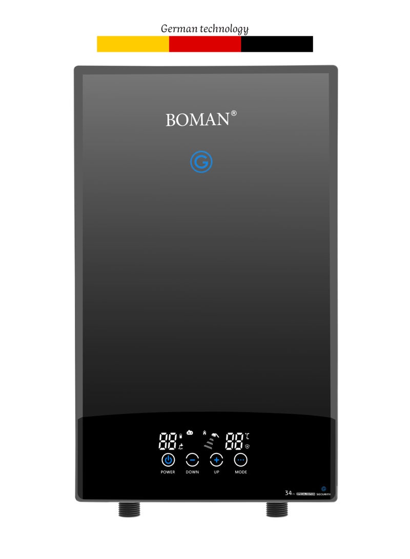 Boman Digital Instant Water Heater 12 KW, WZL13-12 Silver - Modern Design And Electricity Saver-Prime Group Guarantee - Image 1