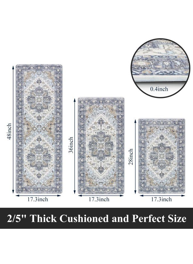 MJIAHOMDEC Cushioned Kitchen Rug Sets 3 Piece Anti Fatigue Kitchen Mats for Floor Non Slip Waterproof Kitchen Rugs and Mats Comfort Standing Mat Runner for Home Office,Sink,Laundry - Image 2