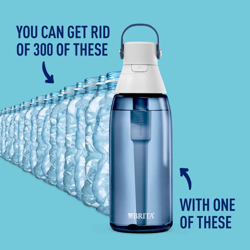Brita Hard-Sided Plastic Premium Filtering Water Bottle, BPA-Free, Reusable, Replaces 300 Plastic Water Bottles, Filter Lasts 2 Months or 40 Gallons, Includes 1 Filter, Night Sky - 36 oz. - Image 2
