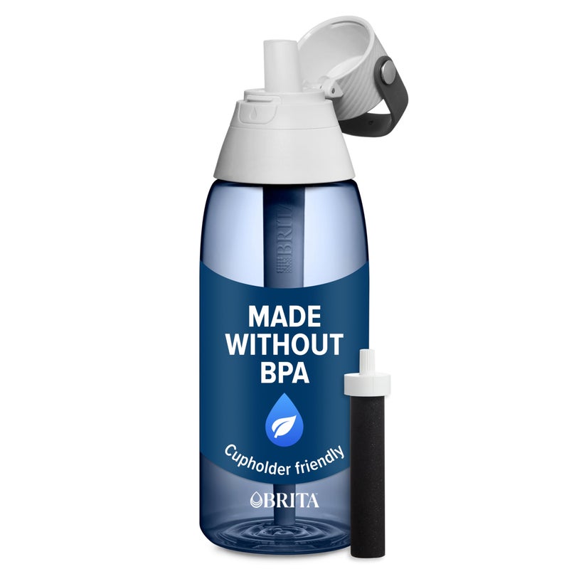 Brita Hard-Sided Plastic Premium Filtering Water Bottle, BPA-Free, Reusable, Replaces 300 Plastic Water Bottles, Filter Lasts 2 Months or 40 Gallons, Includes 1 Filter, Night Sky - 36 oz. - Image 1