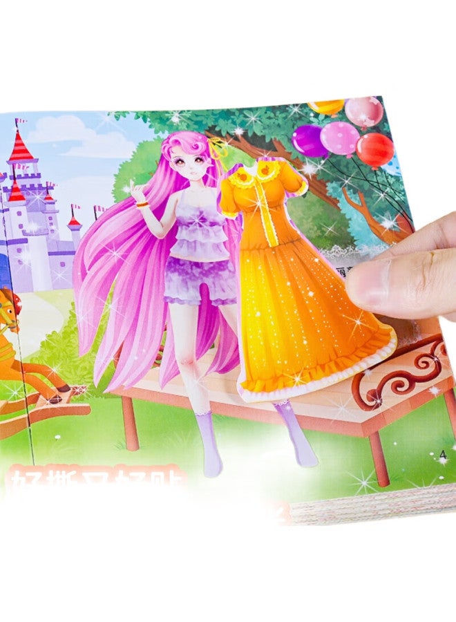 Letrel Lezhe Sticker Book, Children'S Princess Dress-Up Stickers, Cartoon Costume Stickers, Toy For Girls 3-6 Years Old, Birthday Gift - Image 3