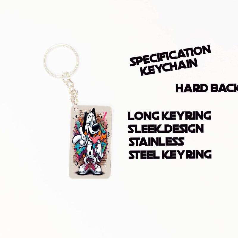 OUTFITQUE OUTFITQUE Premium (Pack of 2) Anime-190 Printed Long Keychain For Bike, Scooty, Car, MDF Keyholder - Image 2