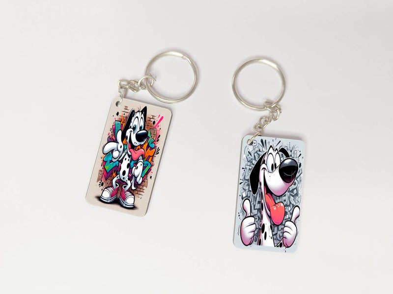 OUTFITQUE OUTFITQUE Premium (Pack of 2) Anime-190 Printed Long Keychain For Bike, Scooty, Car, MDF Keyholder - Image 1