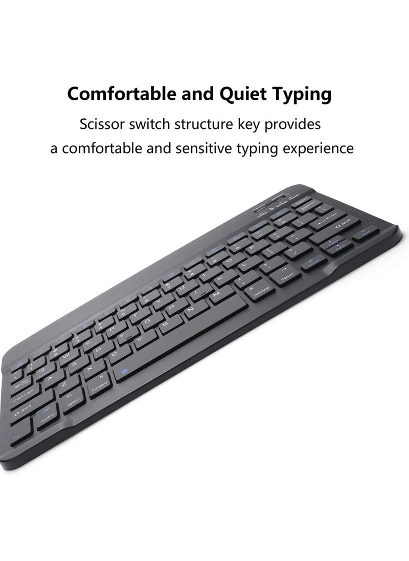 ELTRAZONE ELTERAZONE Rechargeable Bluetooth Keyboard and Mouse Combo Ultra-Slim Portable Compact Wireless Mouse Keyboard Set Android Tablet Cell Phone iPhone iPad Pro Air Mini, iPad OS/iOS 13 and above (Black)  - Image 5