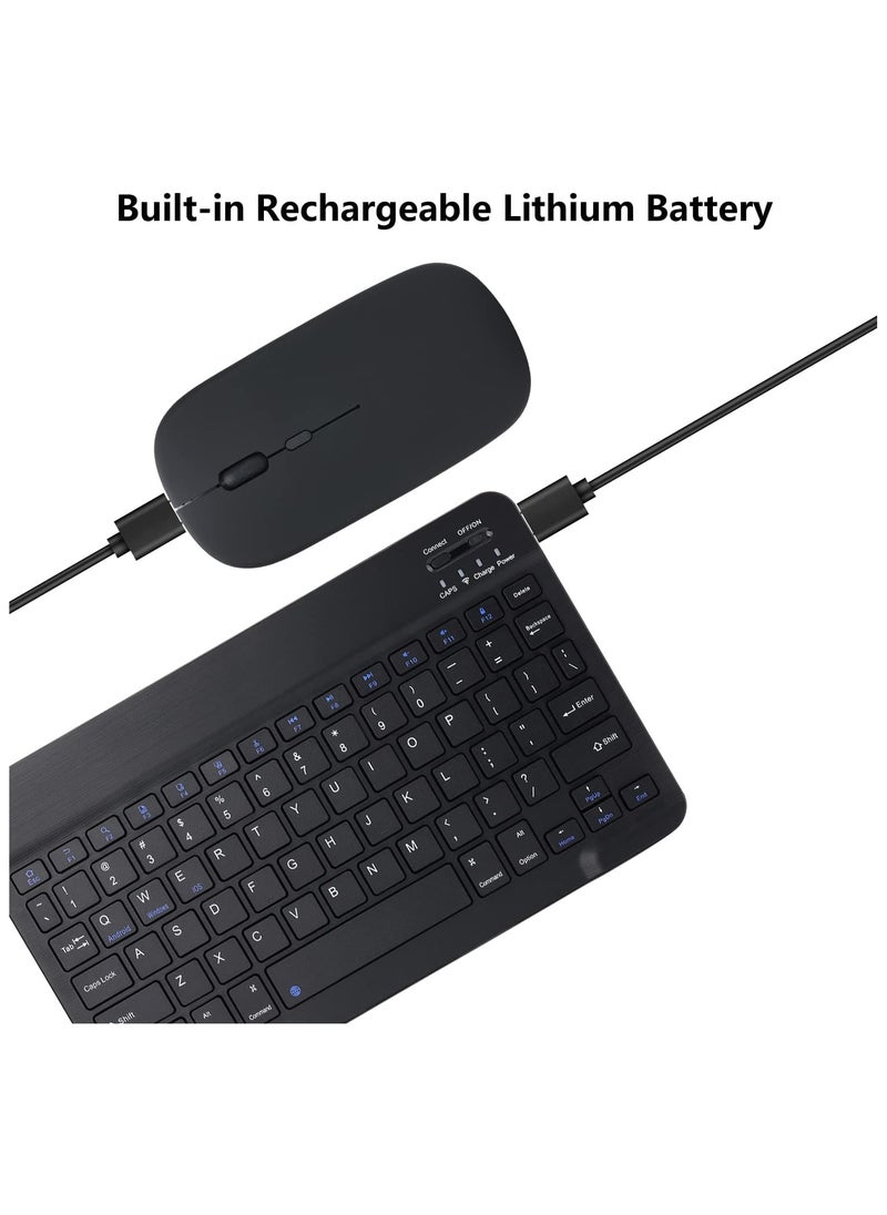 ELTRAZONE ELTERAZONE Rechargeable Bluetooth Keyboard and Mouse Combo Ultra-Slim Portable Compact Wireless Mouse Keyboard Set Android Tablet Cell Phone iPhone iPad Pro Air Mini, iPad OS/iOS 13 and above (Black)  - Image 4