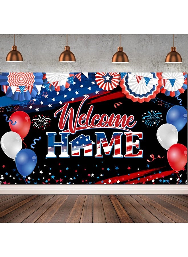 تيامون مرحبا بكم في المنزل راية الديكور الوطني مرحبا بكم في المنزل خلفية كبيرة النسيج الجيش العسكري مرحبا بكم مرة أخرى خلفية الصورة للنشر العودة إلى الوطن لوازم زينة الحفلات 72.8 × 43.3 بوصة - Image 1