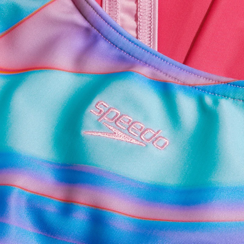 speedo Blue Kids' Printed Pulseback One-Piece Swimsuit (Younger and Older Kids)  | Best Price UAE