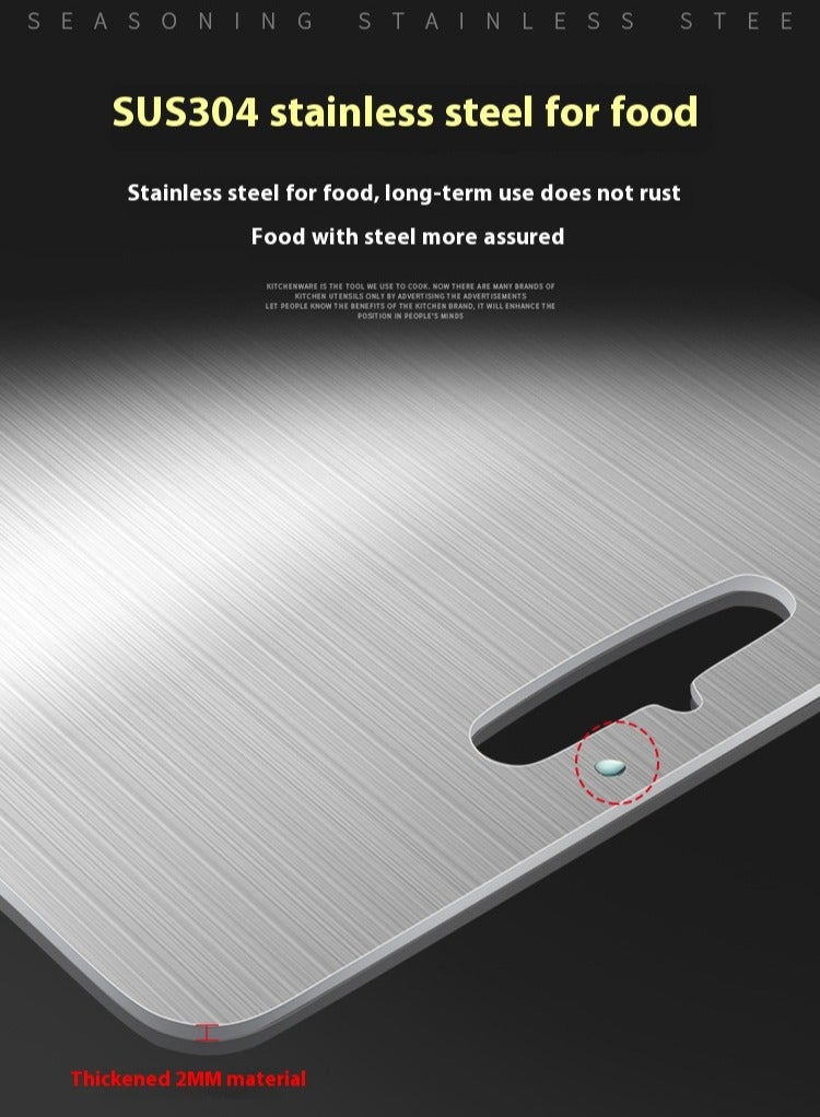 Eyosanie 304 Stainless Steel Cutting Board For Kitchen,Meat,Fruit,Pastry,Pizza,Cheese,Vegetable Metal Cutting Board,meat Cutting Board For Anti-skid Double Side,Dough Board（36 * 25cm） - Image 4