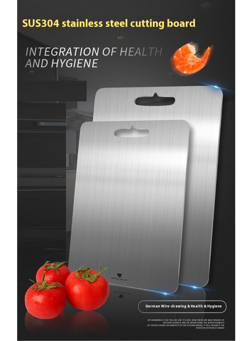 Eyosanie 304 Stainless Steel Cutting Board For Kitchen,Meat,Fruit,Pastry,Pizza,Cheese,Vegetable Metal Cutting Board,meat Cutting Board For Anti-skid Double Side,Dough Board（36 * 25cm） - Image 1