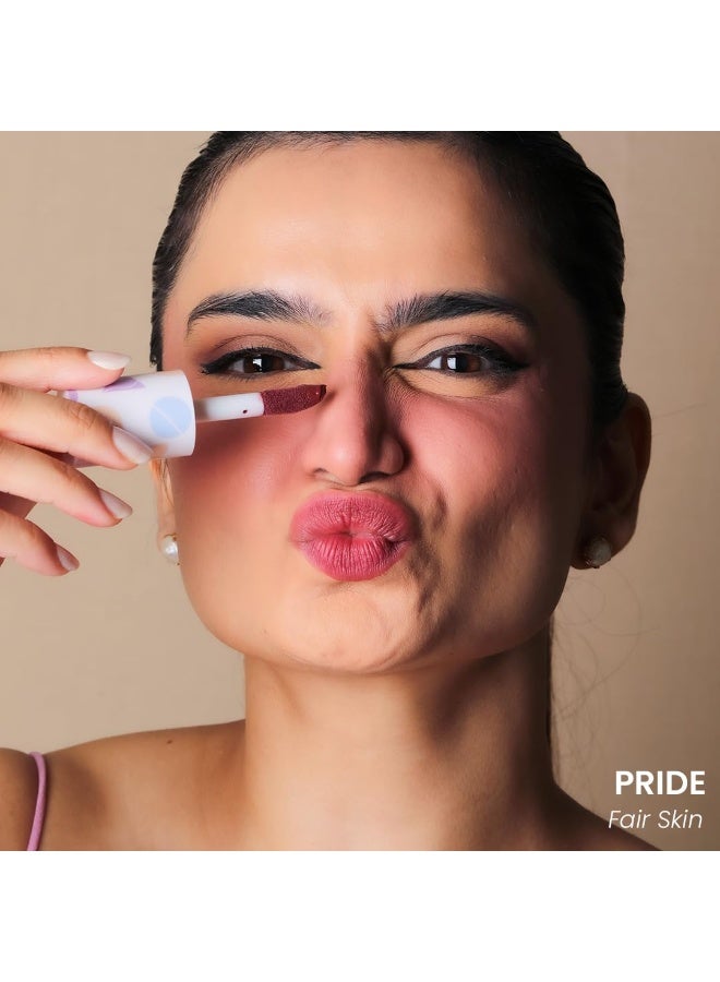 LAMIOR Pride Liquid Blush 5ML | Radiant & Satin Finish | 3 in 1 Colour for Cheeks, Lips & Eyes Tint | Long Lasting Natural Glow | Pigmented & Buildable, Enriched with Almond Oil, Jojoba & squalane - Image 4