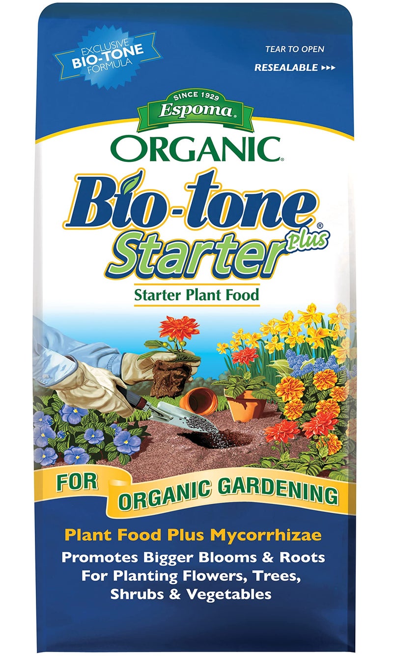 Espoma Organic Bio-Tone Starter Plus 4-3-3 Natural & Organic Food with Both Endo & Ecto Mycorrhizae; 8 lb. Bag; The Ultimate Starter Plant Food - Image 1