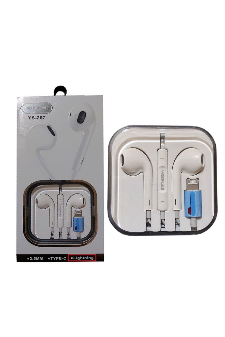 Yesplus YS-207 Genuine Extra Bass Earphones with Lightning Connector – High-Quality Sound & Comfortable Fit - Image 1