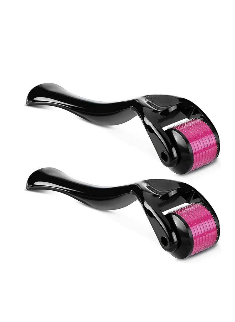 Derma Roller - 2PCS Derma Roller  for Hair & Beard Growth, Derma Roller for Skin Face 540 Titanium. 0.5 mm- Self Care Gifts Facial Skin Care Tools - Image 1