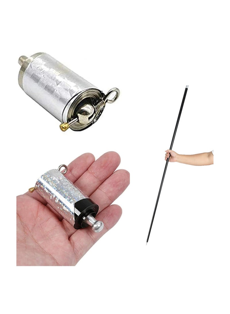 Luckam Black Magic Wand Magic Appearing Cane Magic Staff for Professional Magician Stage Street Magic Performance Accessories 110cm - Image 1