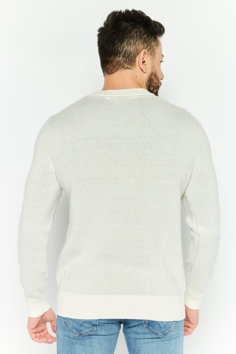 ESPRIT سويت شيرت رجالي من Esprit x Rest and Recreation بأكمام طويلة و ياقة دائرية، أبيض - Image 4