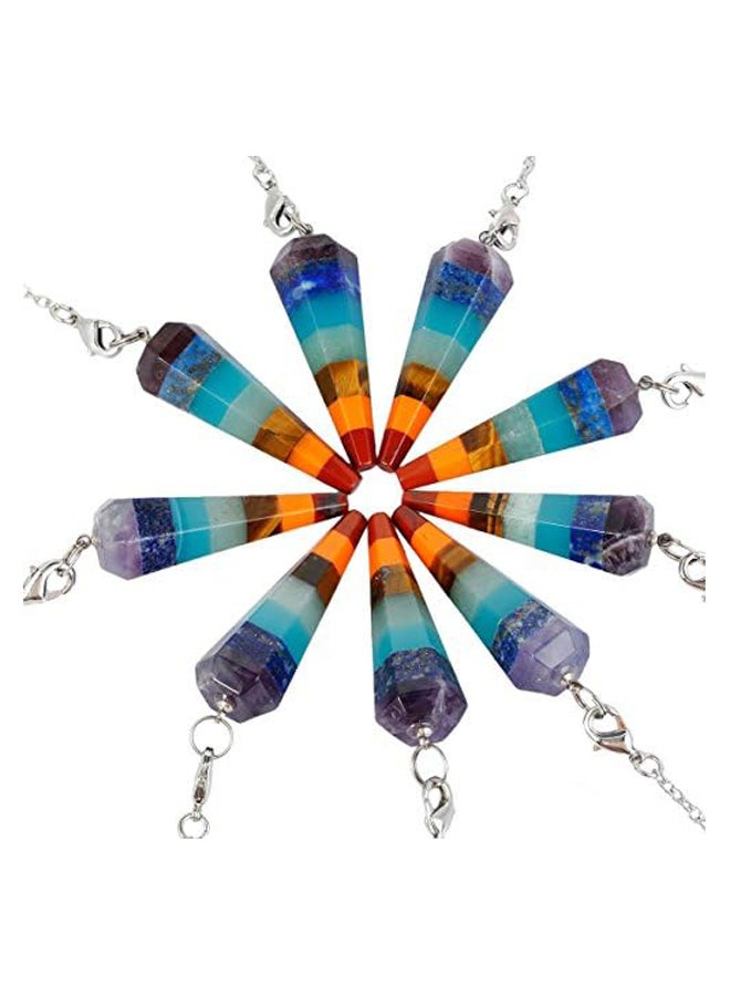 Sanic 7 Chakra Healing Crystal Set, Natural 7 Chakra Stone Set with 7 Chakra Pendulum, Multicolor  - Image 3