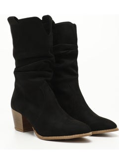GÖNDERİ Gön Pointed Toe Heeled Bellows Western Cowboy Women's Casual Short Boots 32140  - Image 2