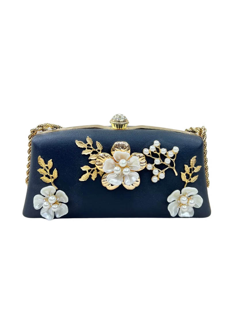 Harsha's Glam Clutches Embellished Square Clutch